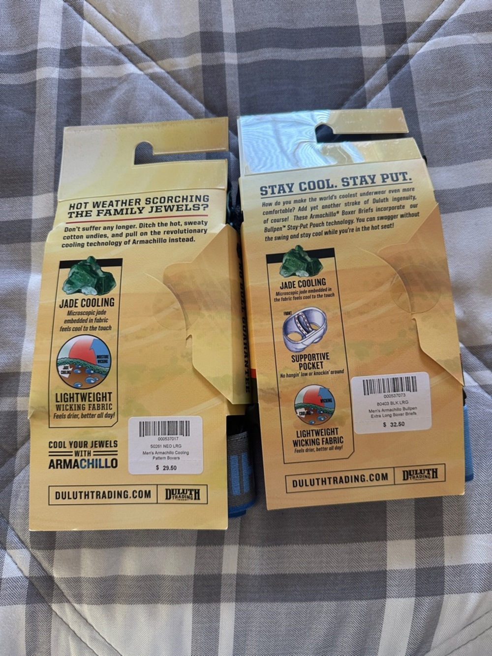 Duluth Trading Co Armachillo Boxer Briefs in Black with Blue Waistband Accents - Picture 2 of 2